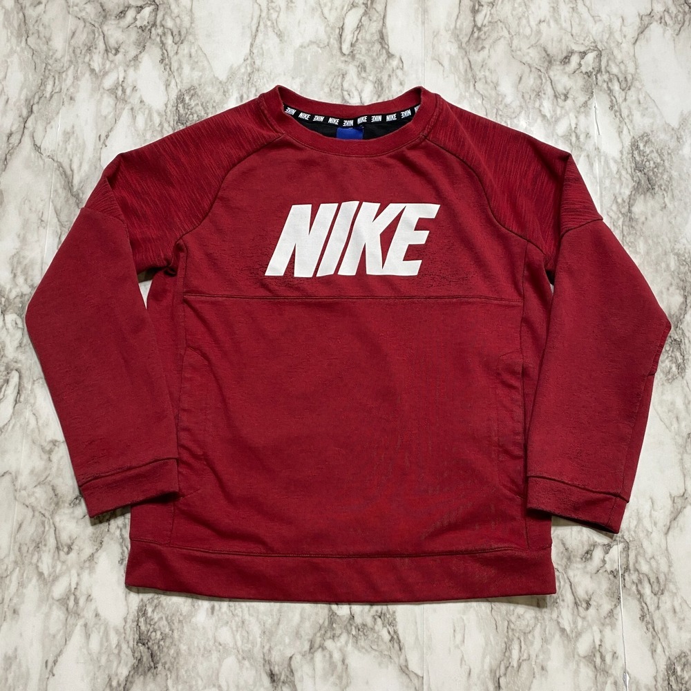 Nike Boy's YOUTH Sportswear Advance‎ Sweater Size L Maroon Pockets 856184-608